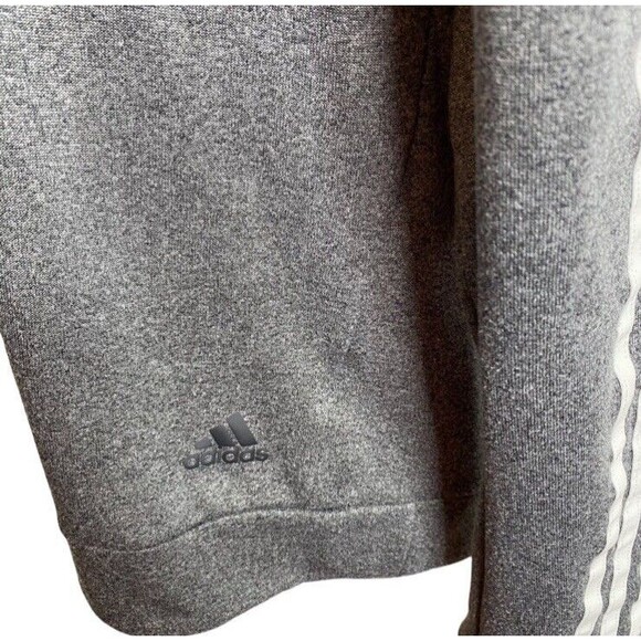 Adidas Running Women's Size Large (L) Gray Long Sleeve Sweatshirt 3 White Stripe - Picture 5 of 7